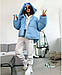 Стильна жіноча куртка пальто зимове синетоп 250 розміри 42 44 46 48 Новинка 2022, фото 6