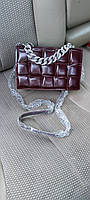Женская сумка в стиле Bottega Veneta Cassette Боттега Венета коричнево-баклажанова, сумки кросс боди