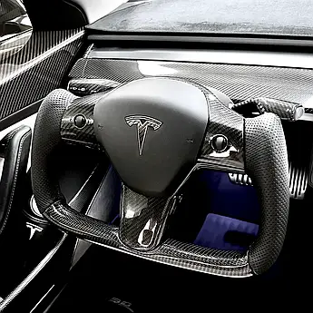Руль карбоновый Tesla Model X S Y 3 Тесла Модел Х С У 3 кермо з карбону діод LED