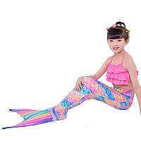 Детский раздельный купальник костюм русалки с хвостом для девочки 120 см