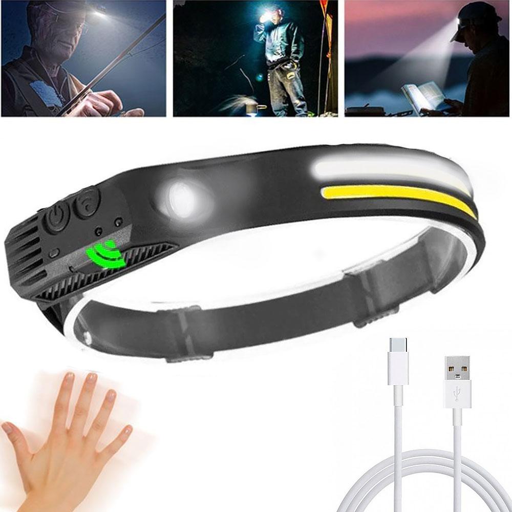 Налобний ліхтар на голову 2в1 CB-689-2, 8 режимів / Світлодіодний акумуляторний ліхтар з датчиком руху, фото 1