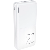 Power bank Denmen DP07 20000 mAh портативная батарея повербанк 2хUSB White