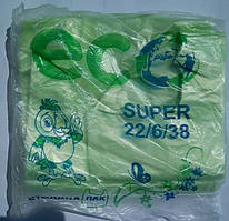 Пакет поліетиленовий майка № 1 22/6*38  ЕКО (150 шт.) Зелена