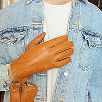 Мужские кожаные перчатки (оленя кожа) с шерстяним подкладом