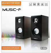 Музичні дротяні колонки для комп'ютера в дерев'яному виконанні 2.0 D-092, фото 6