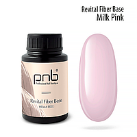 PNB Revital Fiber Base Hema Free Milk Pink - восстанавливающая база с нейлоновыми волокнами, 30 мл