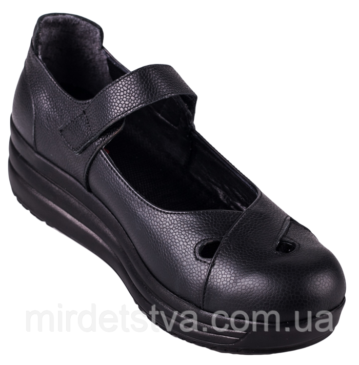 Жіночі підліткові ортопедичні туфлі чорного кольору Форест Орто 4Rest Orto розмір 36-42