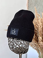 Чёрная мужская оригинальная шапка Calvin Klein Келвин Кляйн
