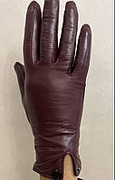 Женские кожаные перчатки с шершавой подкладкой