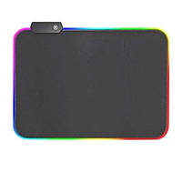 Коврик для мыши с LED подсветкой 300x250 Gaming Mouse PAD RGB-01 Black