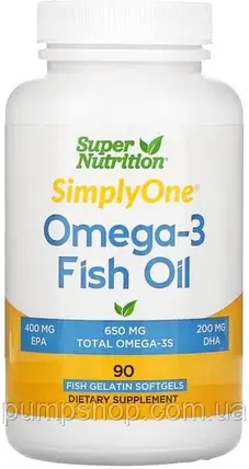 Жирні кислоти омега-3 Super Nutrition SimplyOne Omega-3 Fish Oil 1000 мг 90 капс., фото 2