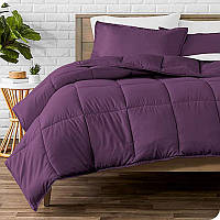 Одеяло ватное двуспальное 100% микрофибра фиолетового цвета 326978
