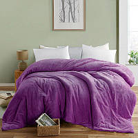 Одеяло флисовое 200х220 см двустороннее фиолетового цвета 327074