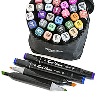 Набор скетч-маркеров 36 шт для рисования двусторонние SmartStore