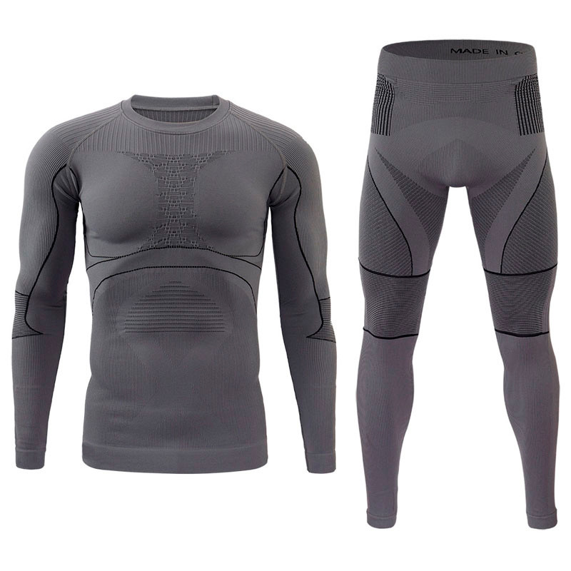Термобілизна чоловіча Lesko A202 Gray 2XL спортивна еластична повітропроникна з відведенням вологи осінь-зима 22 шт.