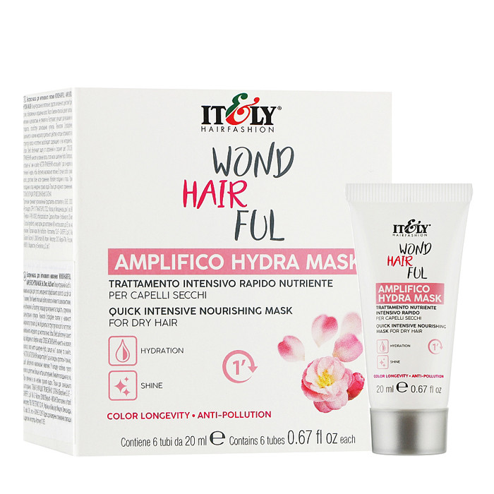 Експрес-маска для інтенсивного живлення волосся Itely Hairfashion WondHairFul Amplifico Hydra Mask 6 x 20 мл, фото 1