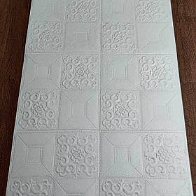 3Д шпалери самоклеючі миючі 19,6м x70см x 3мм на клейовій основі в рулоні білий орнамент