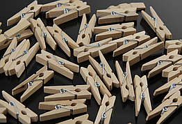 Мініприщіпки для декору не фарбовані 3 см ( ціна за 100 шт.)