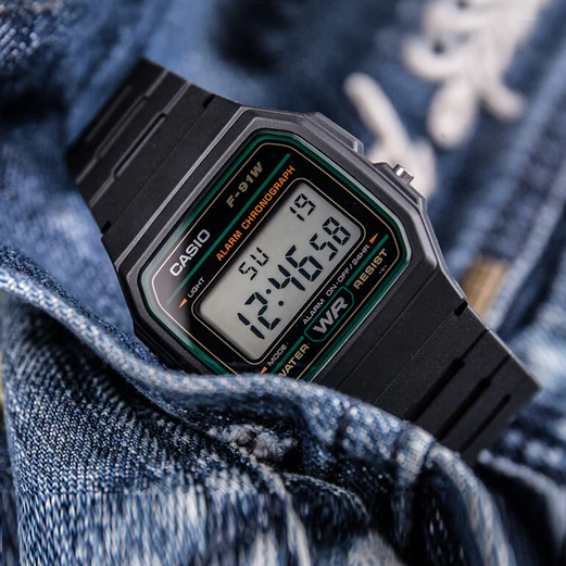 Наручний годинник Casio оригінал чорний F-91W retro collection, чоловічий Casio наручний годинник Касіо Ретро, фото 1