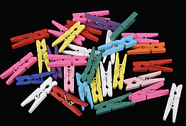 Мініприщіпки для декору кольорові 3 см ( ціна за 100 шт.)