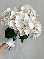 Штучна гортензія. Декоративний букет гортензії (біло-рожевий 45 см), фото 2