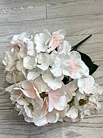 Штучна гортензія. Декоративний букет гортензії (біло-рожевий 45 см), фото 7