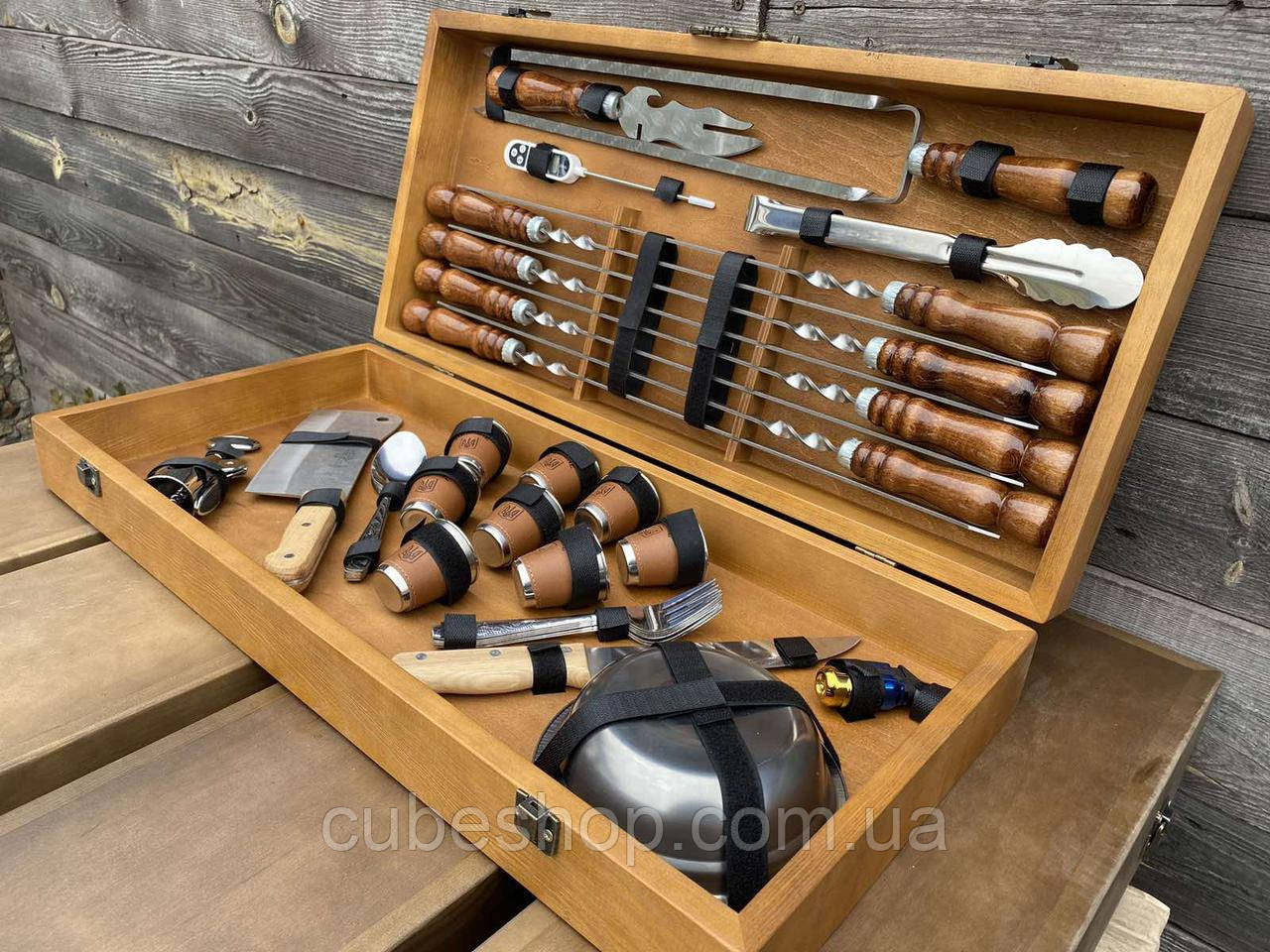 Набір для шашлику "Магнат" у дерев'яному кейсі
