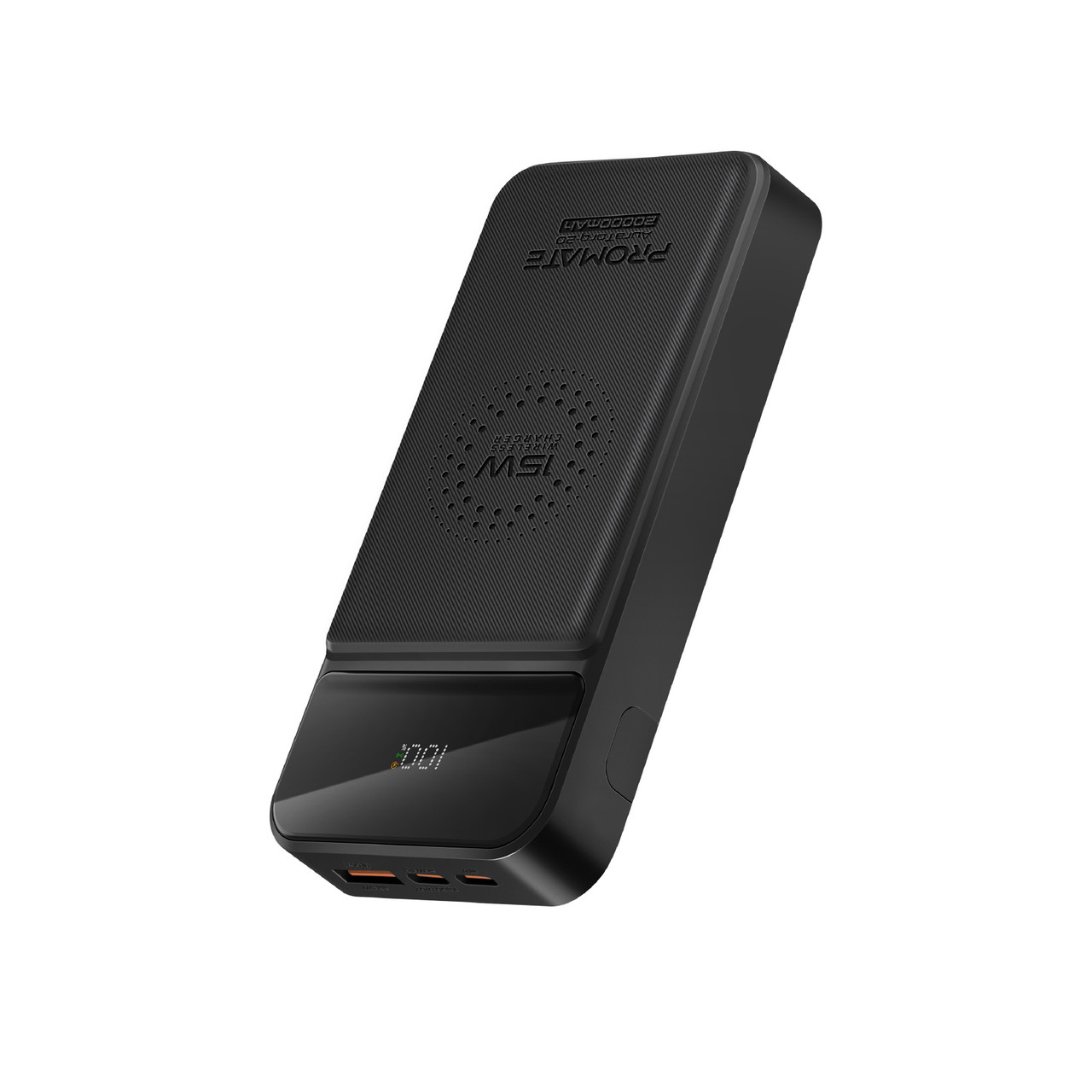 УМБ Promate AuraTorq-20 20000 mAh, Qi, USB-C PD, USB-C QC3.0, USB-А QC3.0 Black (auratorq-20.black)