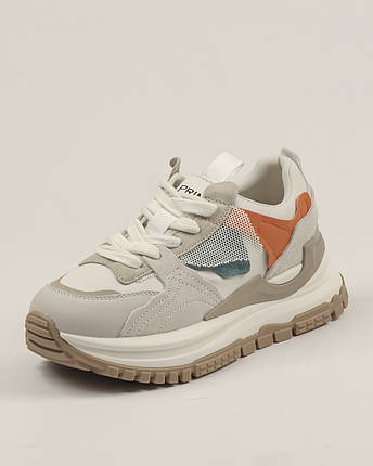 Кросівки жіночі Prima d'Arte 1781 36 молочна шкіра текстиль, фото 1