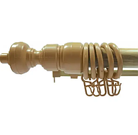 Карниз трубчатый одинарный Дуб Светлый (толщина 28 мм. с кронштейны, кольца, крючки в комплектации)