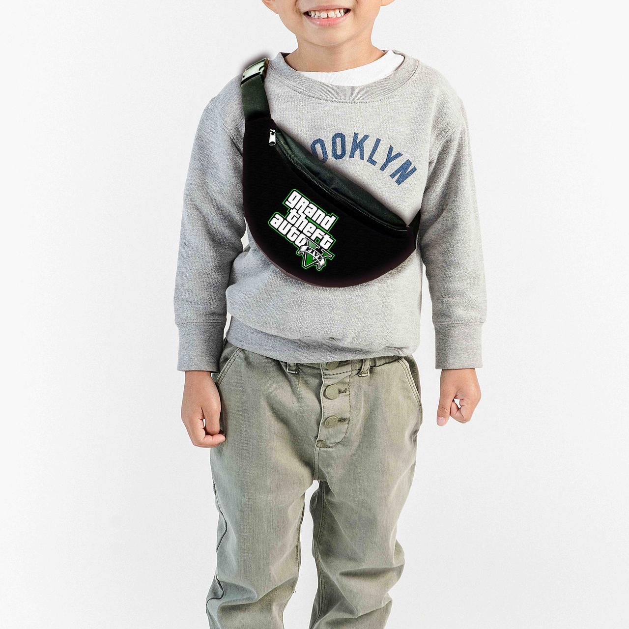 Сумка-бананка  GTA "Grand Theft Auto V" з принтом, 32х15см, дитяча, молодіжна (0151), фото 1