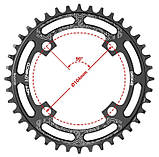 Передня зірка DECKAS narrow wide 42Т, 104ВСD, кругла, чорна (вага 96 г), фото 2