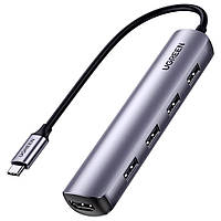 Мультифункціональний адаптер Ugreen 5 в 1 USB-C / 4xUSB 3.0 / 1x4K HDMI (20197) [63381]