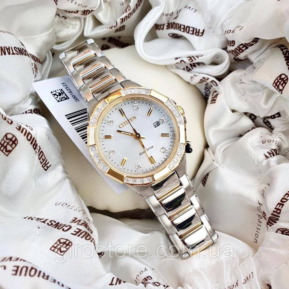 Жіночий годинник із 30 діамантами Citizen Riva Diamond біколор EW2464-55A, фото 1