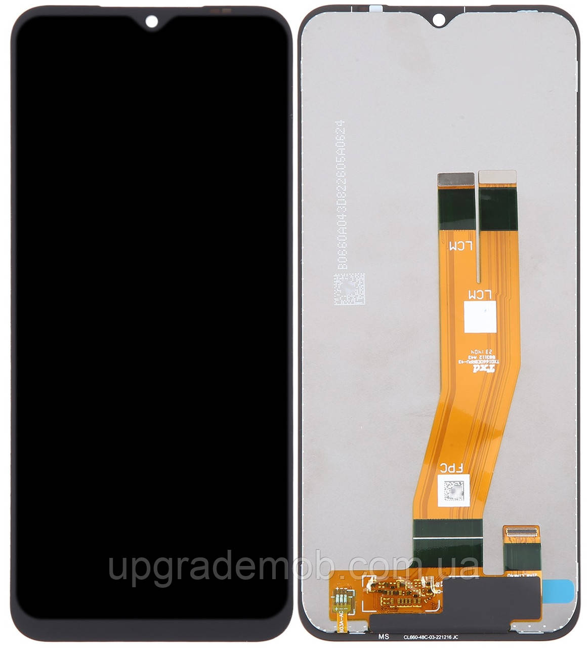 Дисплей модуль тачскрин Samsung A145 Galaxy A14 4G чорний жовтий шлейф оригінал сервісне паковання GH81-23540A