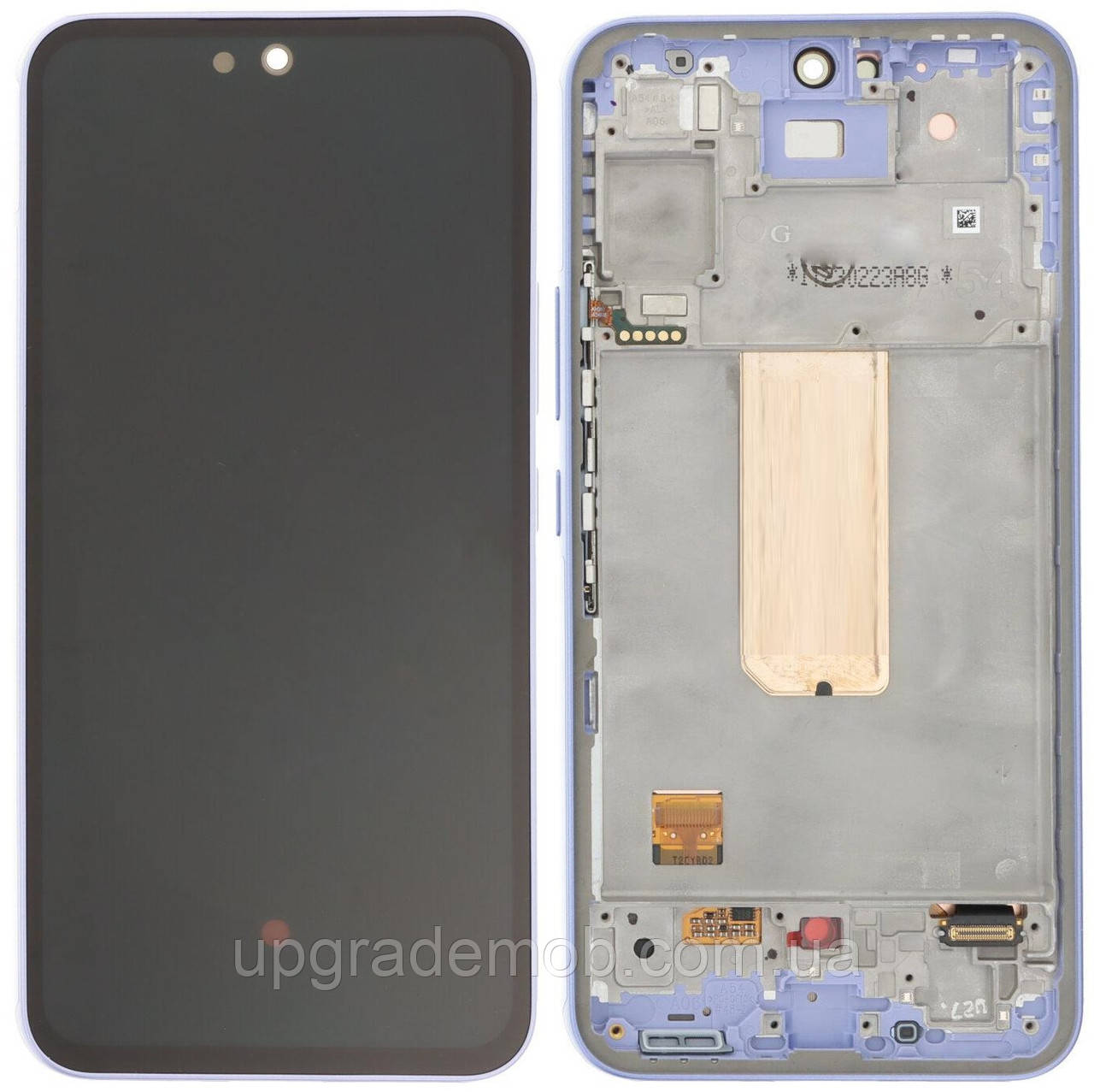 Дисплей модуль тачскрин Samsung A546 Galaxy A54 чорний Amoled оригінал сервісне паковання з рамкою фіолетового
