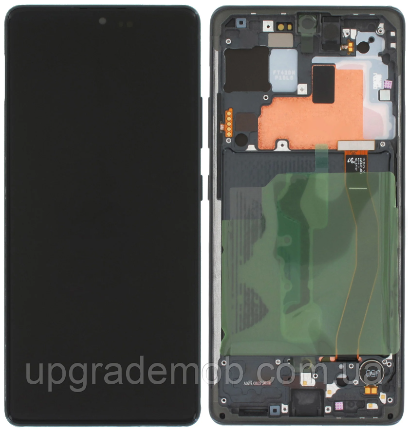 Дисплей модуль тачскрин Samsung G770 Galaxy S10 Lite чорний Amoled оригінал сервісне паковання з рамкою Prism
