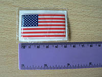 Наклейка s силиконовая флаг 50х30х0,8мм США горизонтальные красные и белые полосы звезды на синем в на авто