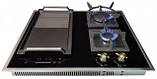 Комбінована варильна поверхня індукція та газ конфорки. Склокераміка у сталевій рамці Luxor GI 67 SS, фото 2