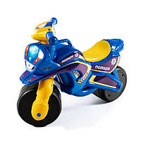 Мотоцикл Doloni синий Полиция (без музыки) толокар беговел каталка Долони мотобайк, см. описание