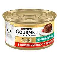 Purina Gourmet Gold Нежные биточки с говядиной и томатом 85 г влажный корм для котов (122929-21) BE