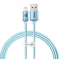 Кабель usb Baseus (CAJY0011) Crystal Shine Series Fast Charging USB to Lightning 2.4A 1.2m Sky Blue