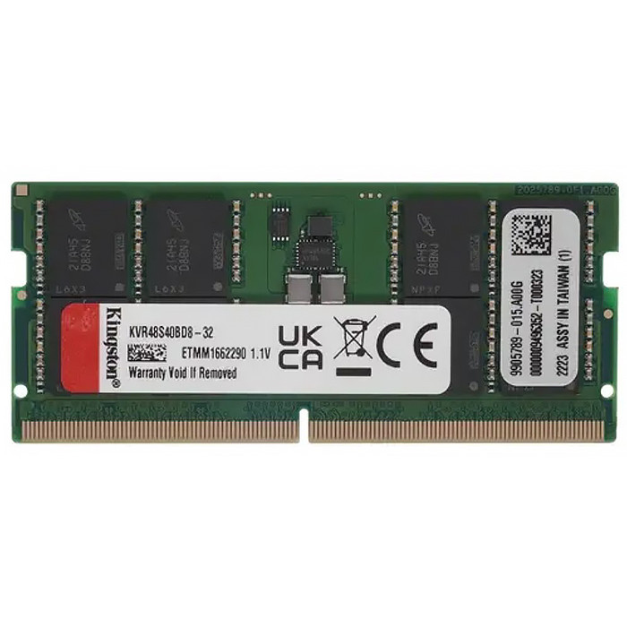 Оперативная память Kingston 32 GB SO-DIMM DDR5 4800 MHz (KVR48S40BD8-32) - фото 2 - id-p1940758510
