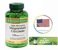 Витамины магний Nature's Bounty Magnesium Glycinate 240 mg (180 капсул)
