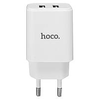 СЗУ и кабель Lightning Hoco - C62A Victoria 2 USB 2.1A White