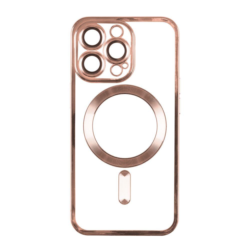 Чехол TPU Metallic Full Camera with Magsafe для Iphone 12 Pro Цвет Rose Gold - фото 1 - id-p1940772796