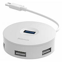 Хаб HUB USB Type C Baseus (CAHUB-G) Airjoy round box (Type-C to USB3.0*1+USB2.0*310cm) White