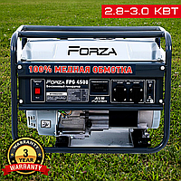 Бензиновый генератор 3 кВт Медь 100% с Электро - Запуском Forza FPG4500E Бензогенератор 3000 Вт Электростартер