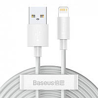 Кабель usb Baseus (TZCALZJ-02) Simple Wisdom USB to Lightning 2.4A White