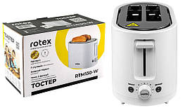 Тостер ROTEX RTM130-W (Мічність 750 W. 7 ступенів обсмажування. Режим розморожування. Знімний піддон)